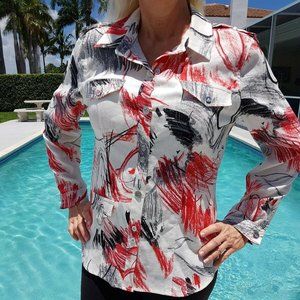 Gabriella Molinari 100% Linen Artsy Button Down